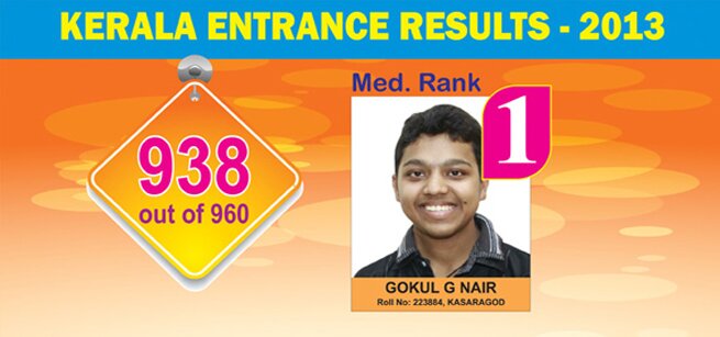 Top scores in Kerala Med Entrance 2013