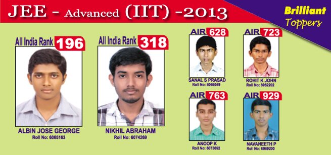 Top scores in JEE (Advanced) 2013